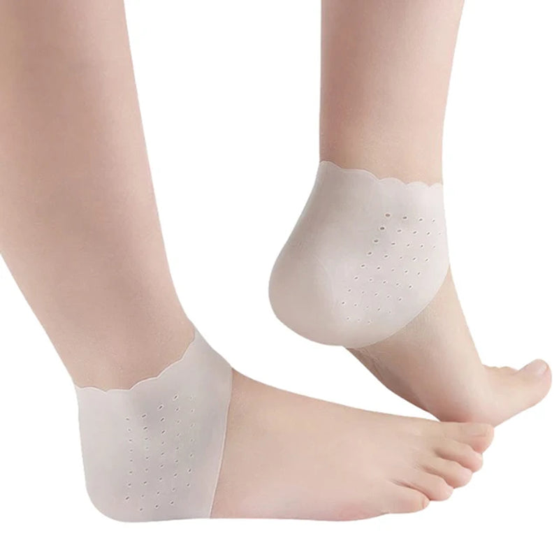 "Revitalize and Soothe Your Feet with Silicone Gel Heel Socks - Ultimate Solution for Cracked Skin, Chapped Care, and Pedicure Health!"