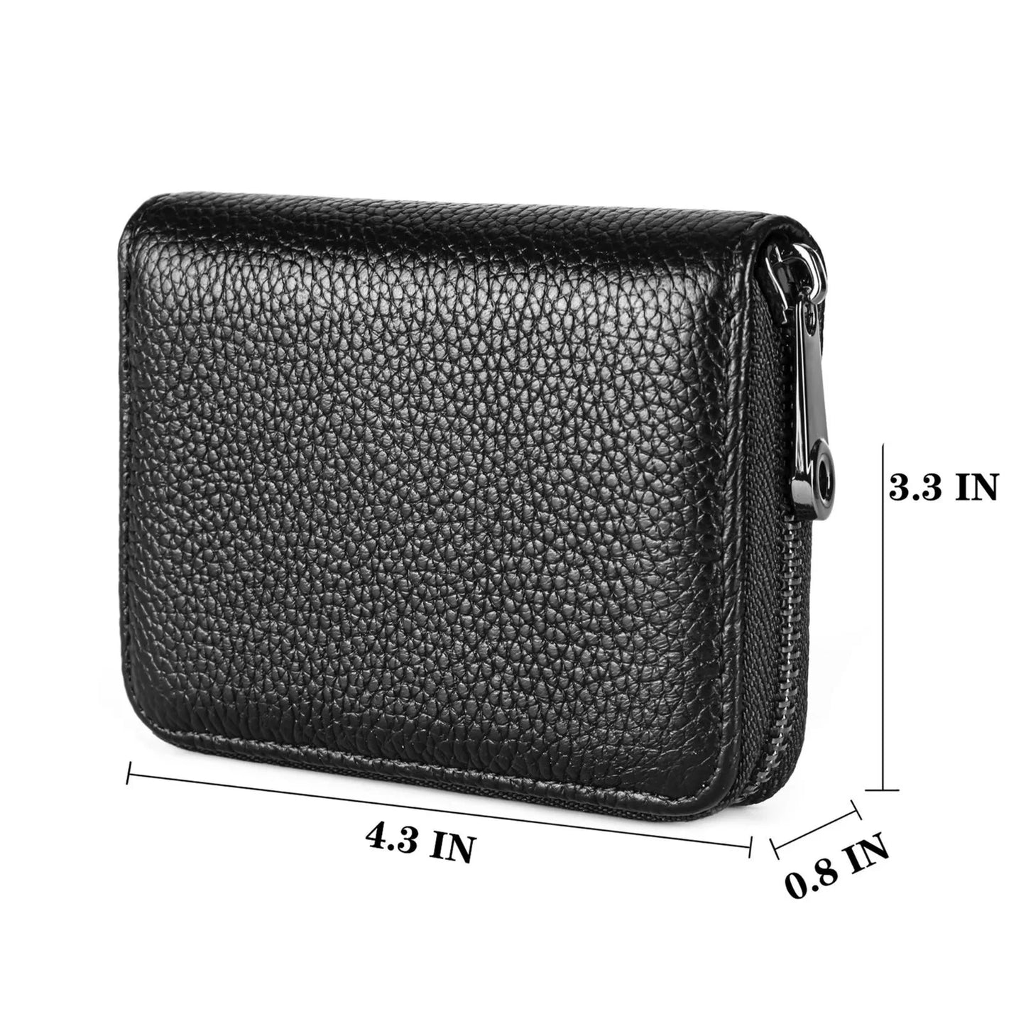 Genuine Leather RFID Blocking Wallet for Women Card Case Holder-Black